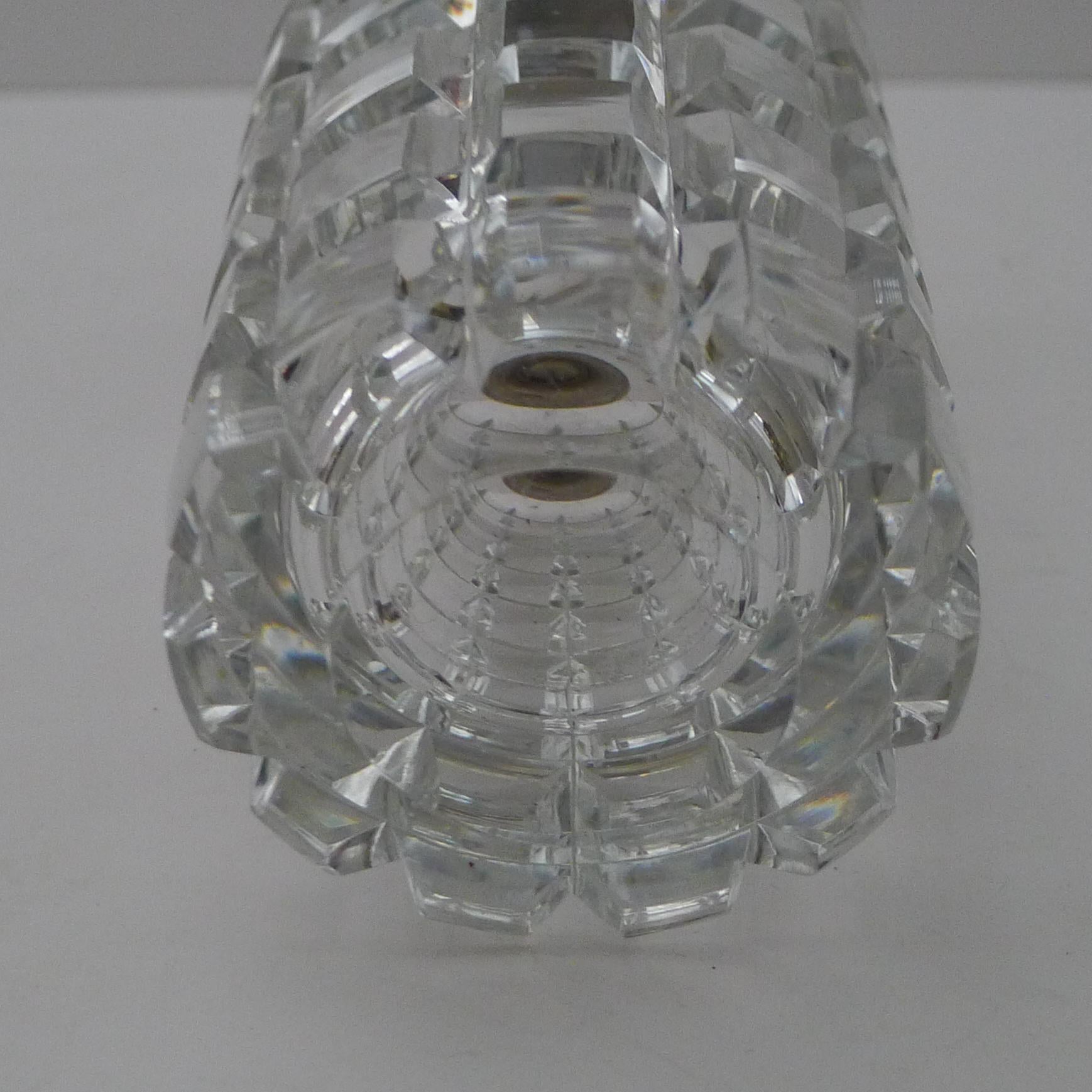 Continental Sterling Silver Topped Cut Crystal Shaker For Sale 2