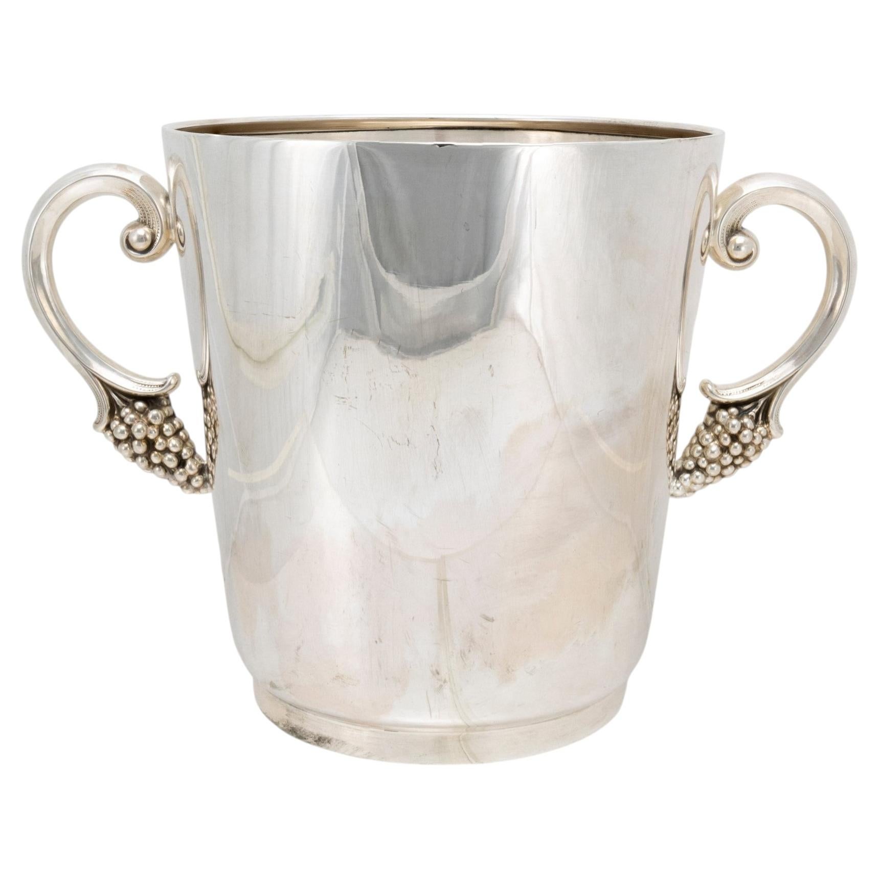 Continental Sterling Silver Wine Cooler For Sale