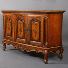 Continental Style Hand-Painted and Gilt Sideboard Set by Drexel Heritage