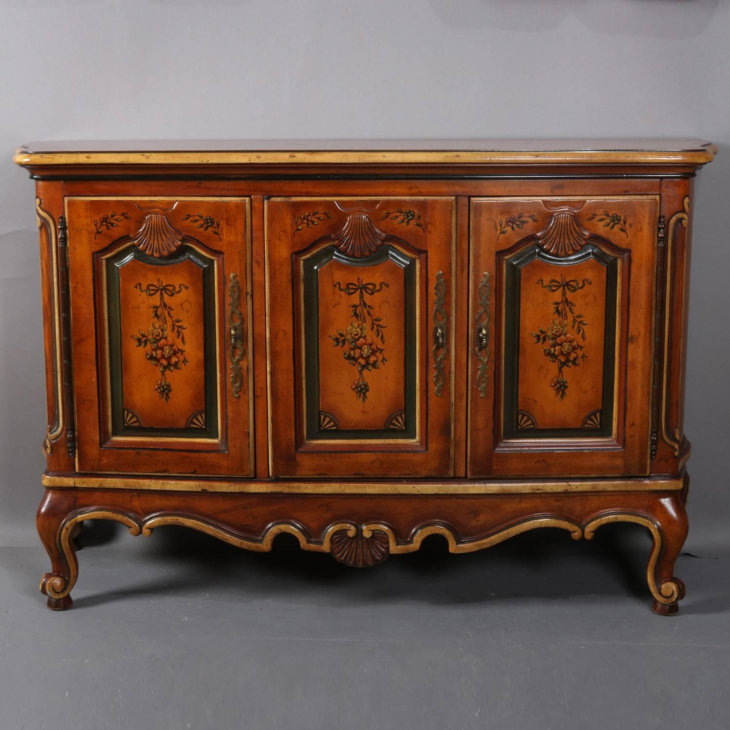 Wood Continental Style Hand-Painted and Gilt Sideboard Set by Drexel Heritage