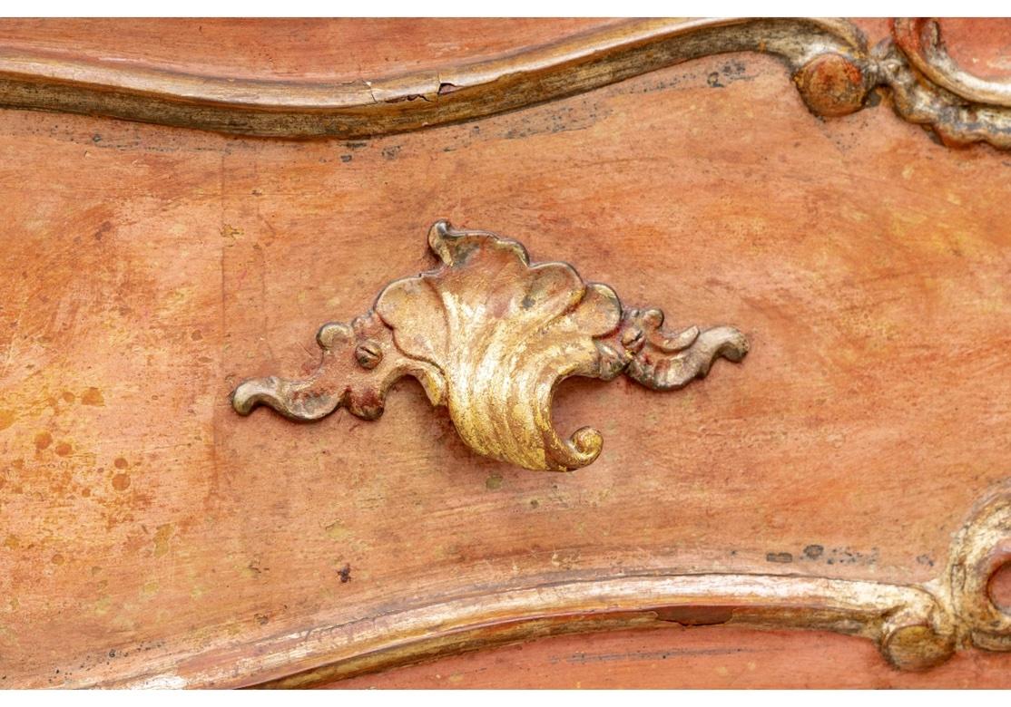 Continental Style Italian Paint Decorated Bombe Chest In Fair Condition For Sale In Bridgeport, CT