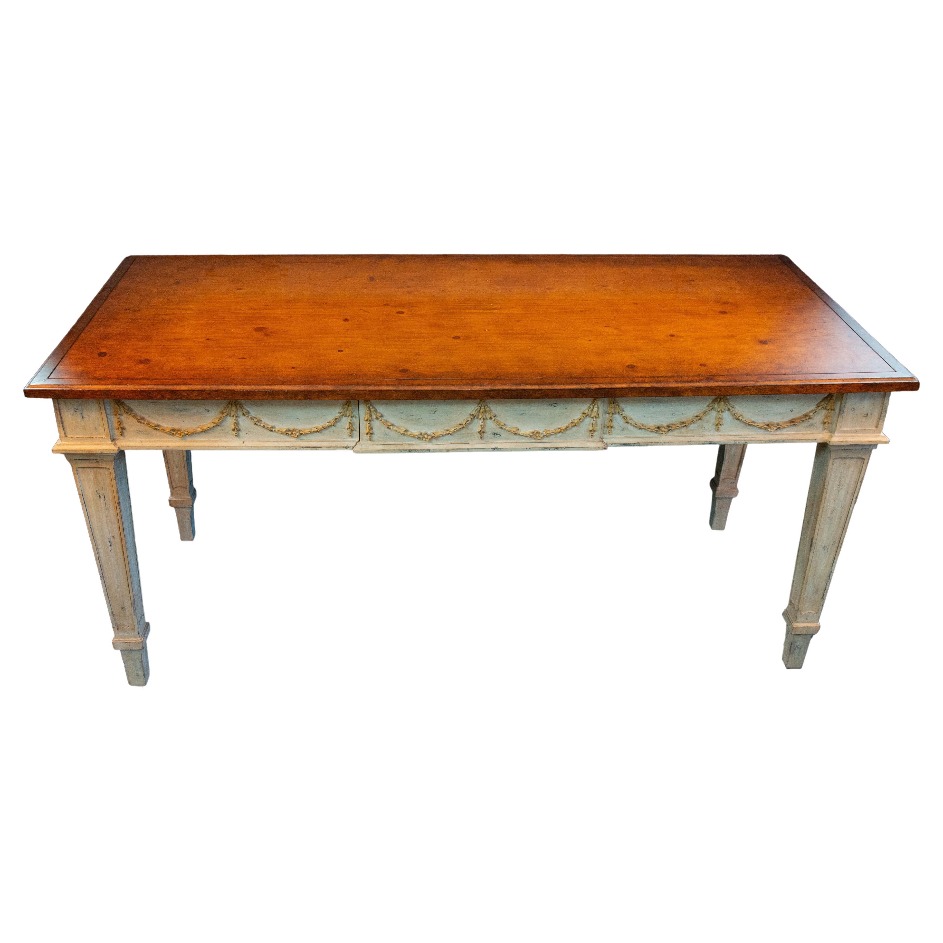 Continental Style Center Table with Drawer For Sale