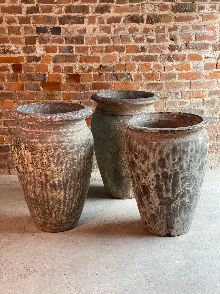 Continental Terracotta Garden Urns Reclaimed Distressed Outdoor