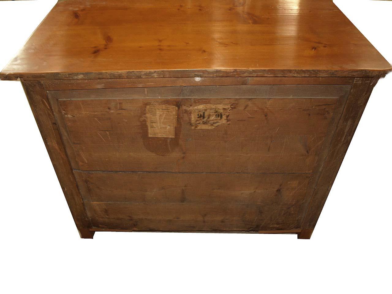 Continental Three Drawer Pine Chest For Sale 1