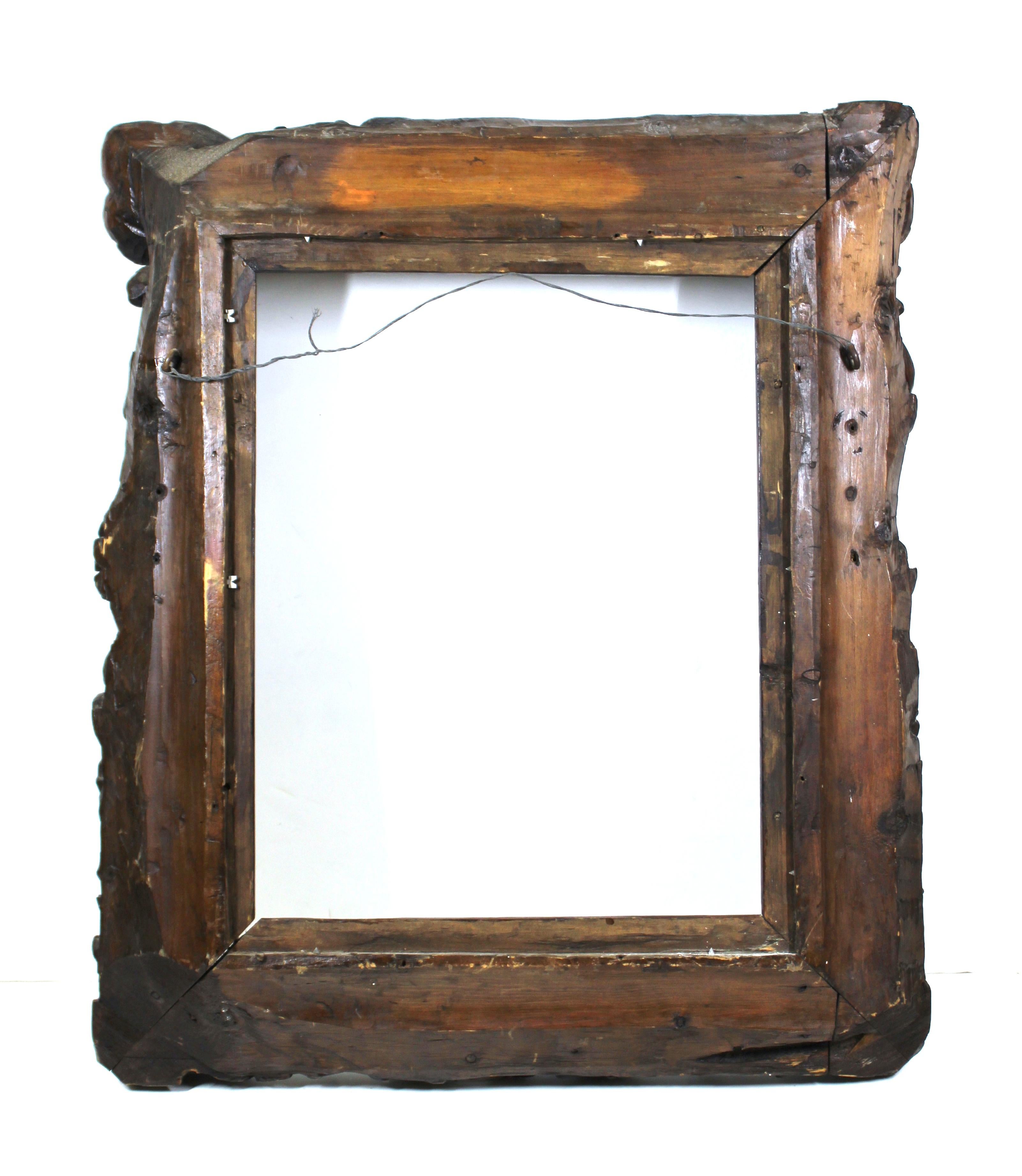 Continental Tropical Baroque Master Carver Wood Frame with Heavy Carved Foliage For Sale 2