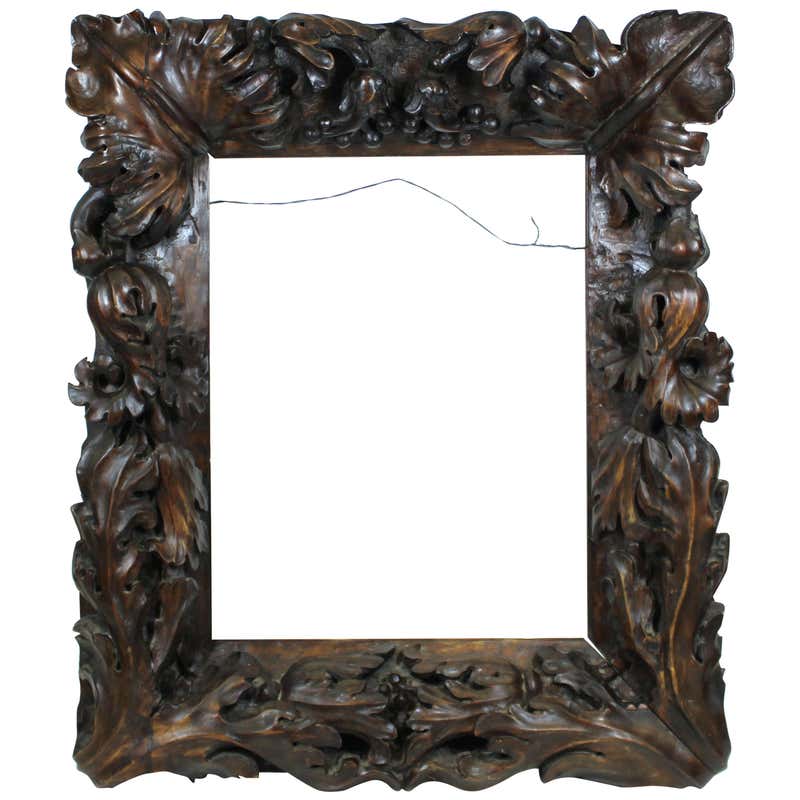 Spanish Colonial Baroque Giltwood Picture Frame with Heavy Carved ...