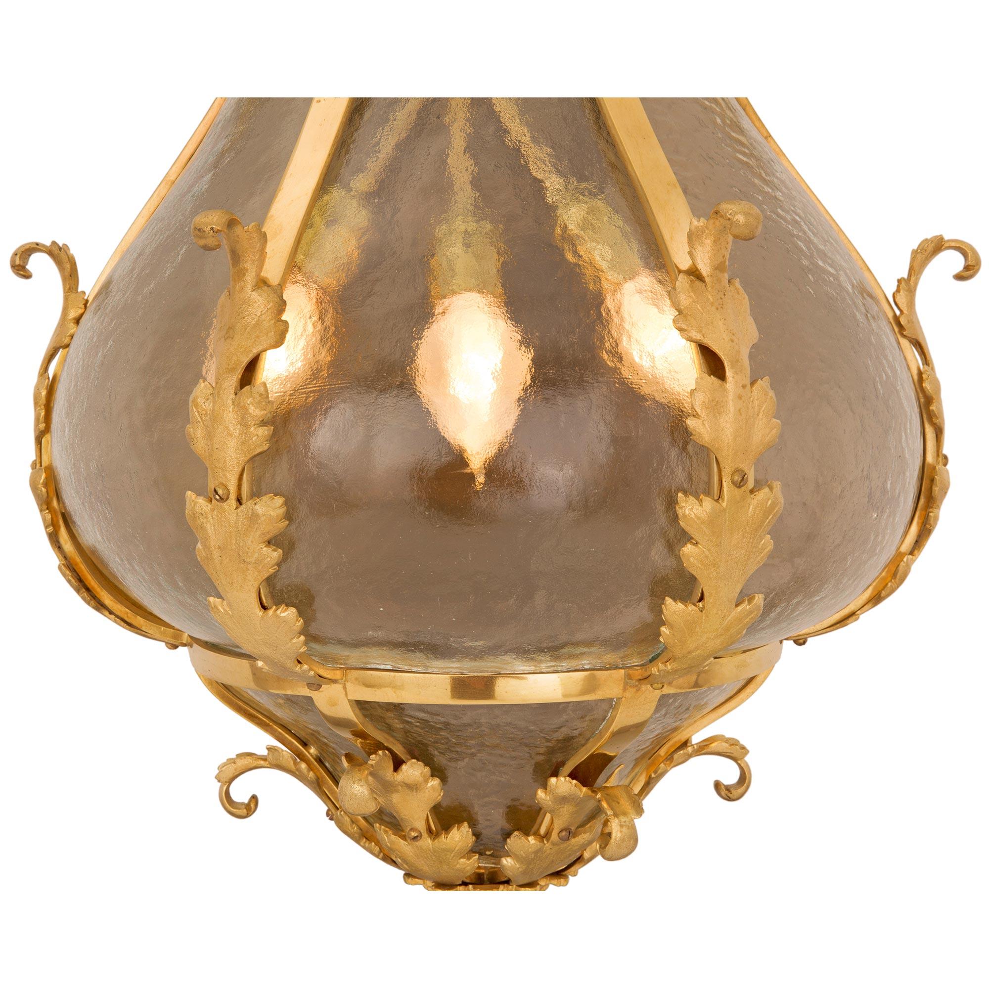 Continental Turn of the Century Ormolu and Frosted Glass Sconce For Sale 1