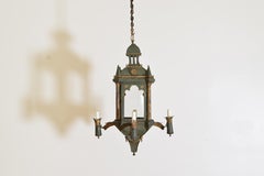 Continental Venetian Inspired Painted & Gilt Tole 5-Light Lantern, early 20thc