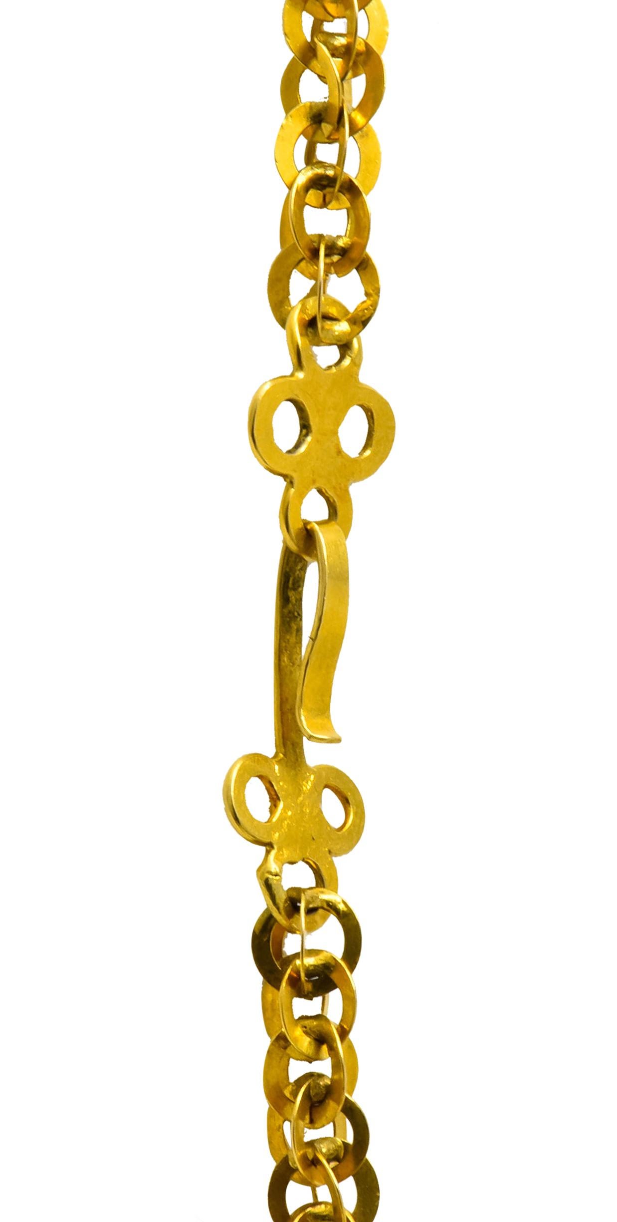 Continental Victorian 19 Karat Gold Spherical Long Chain 2