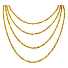 Continental Victorian 19 Karat Gold Spherical Long Chain