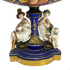 Continental Vienna Style Porcelain Centerpiece Pedestal Bowl, Early 20th Century
