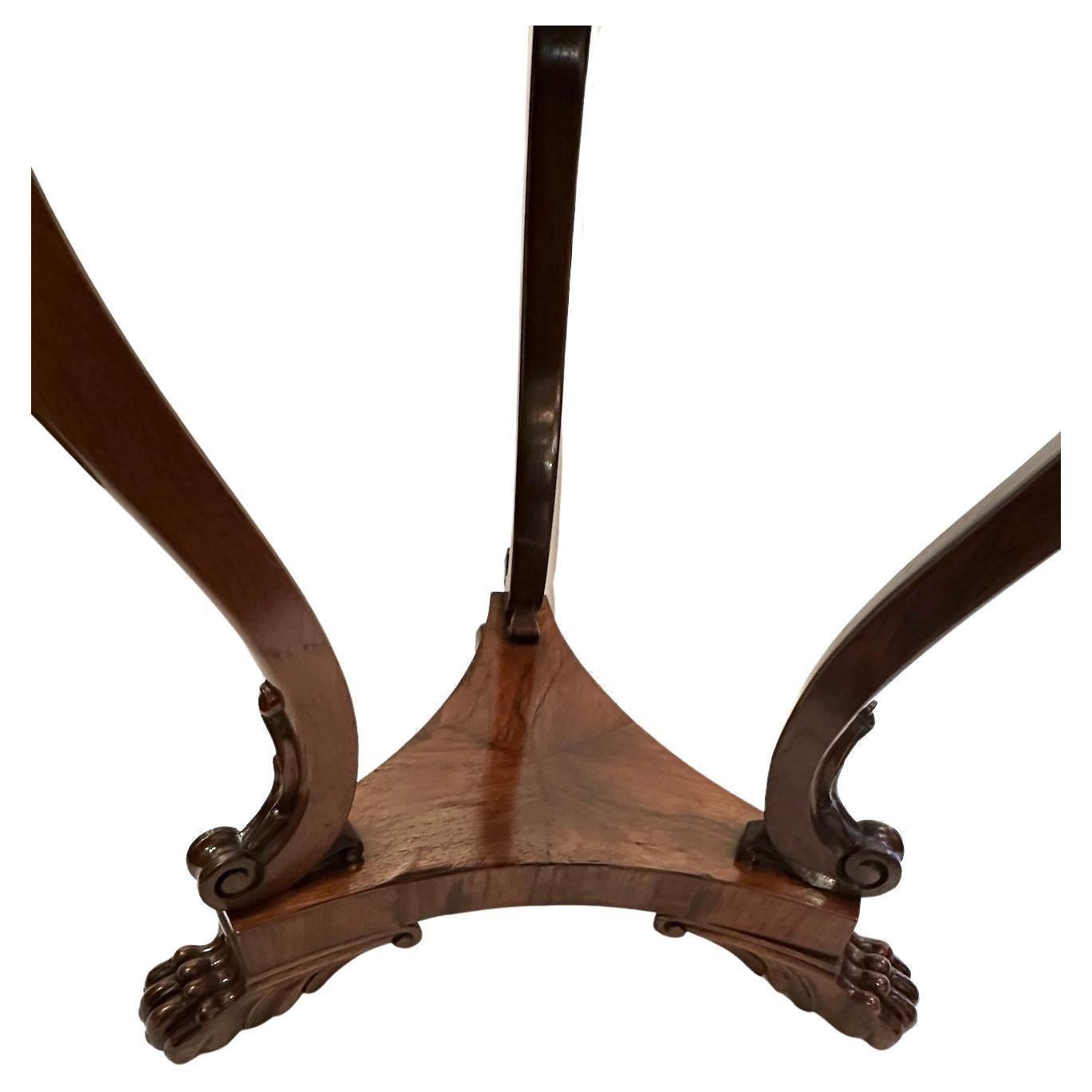 Continental Walnut and Pecan Veneer Top Round Table 1920's For Sale 1