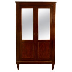 Continental Walnut Armoire with Mirrored Doors