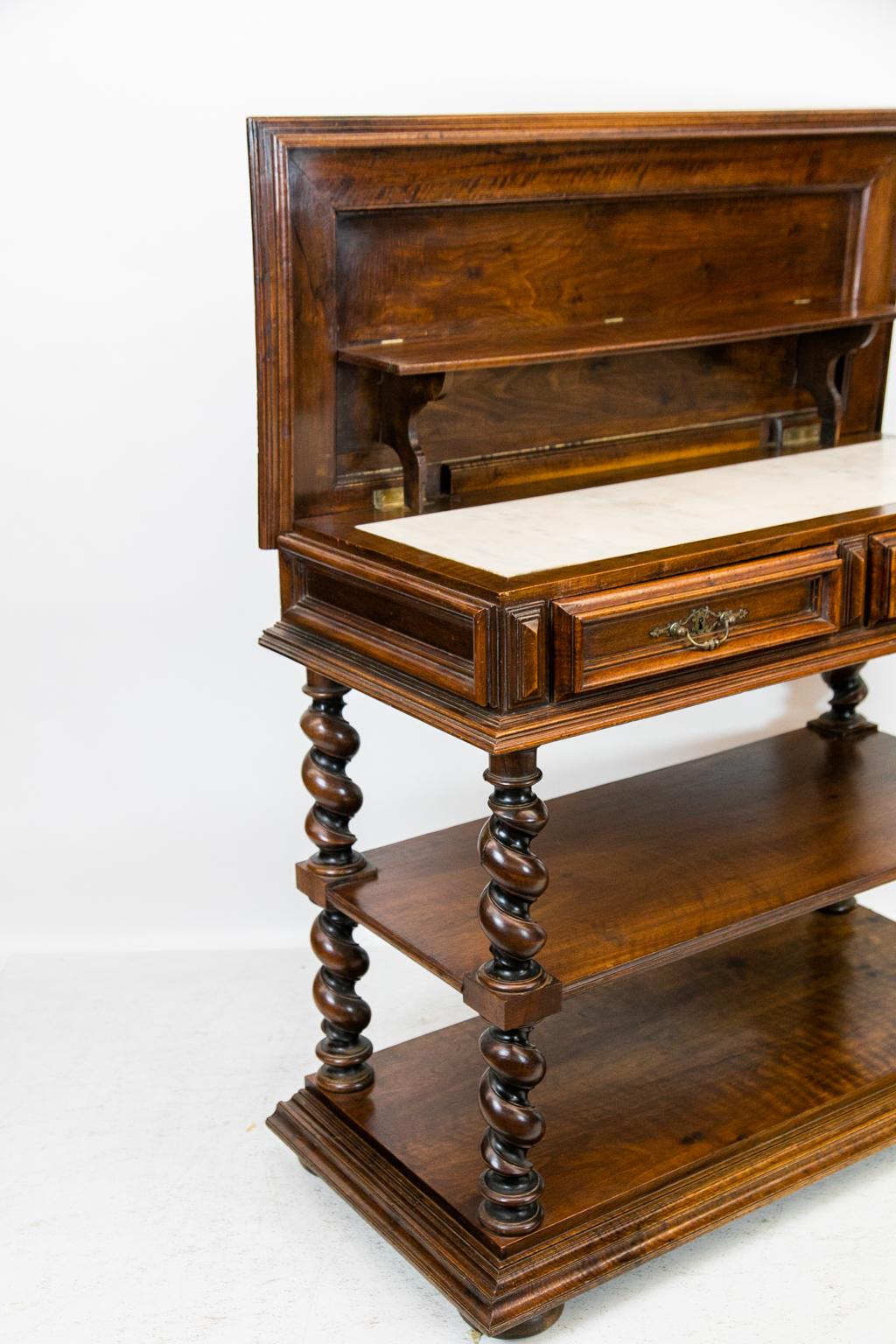 Continental Walnut Three-Tiered Barley Twist Shelf 13