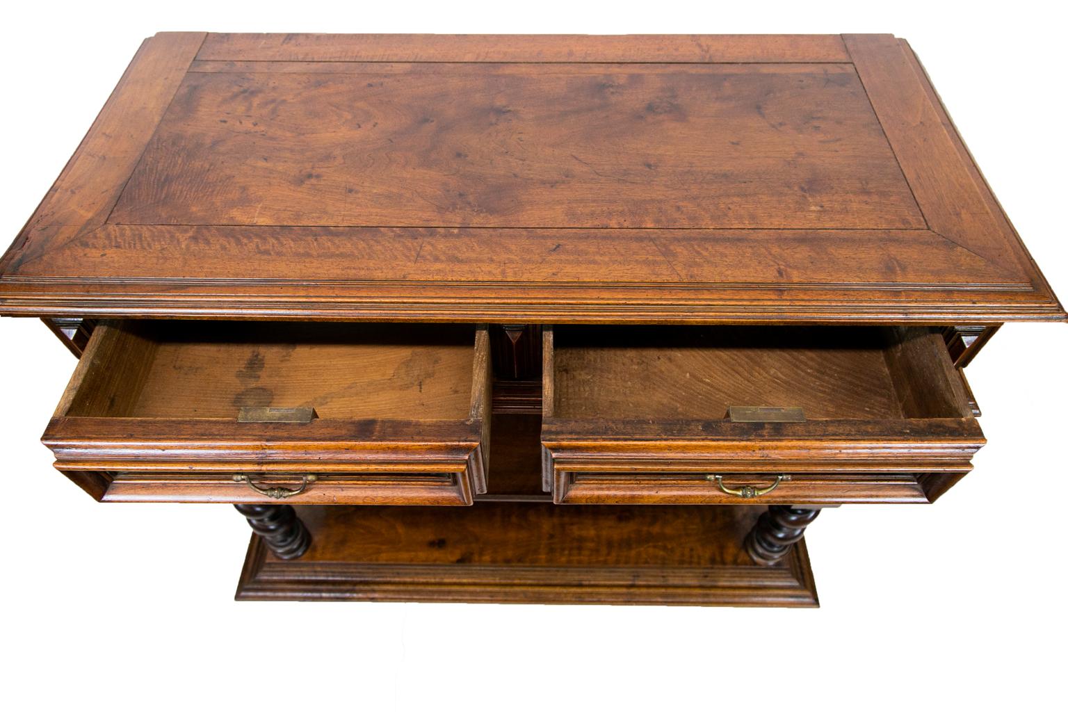 Continental Walnut Three-Tiered Barley Twist Shelf 1