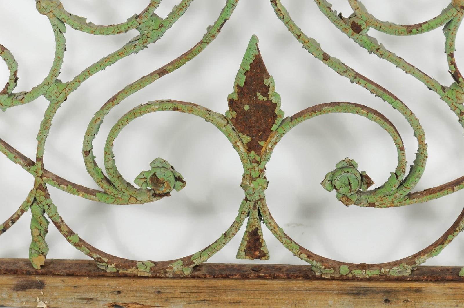 Continental Wrought Iron and Pine Demi-Lune Architectural Wall Panel, circa 1900 6