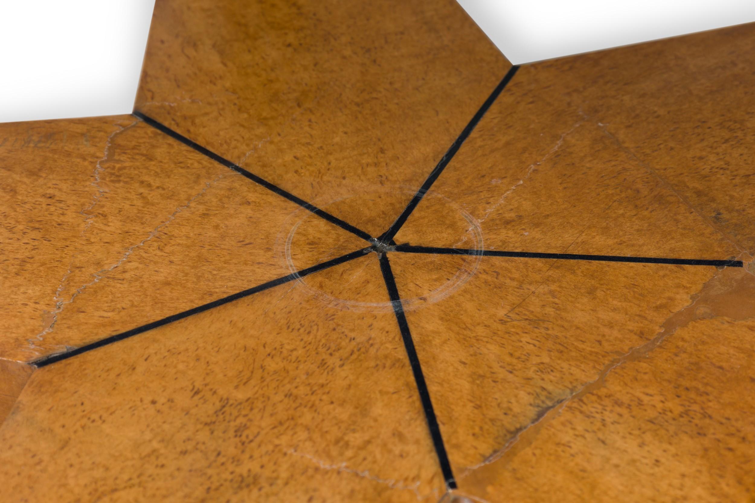 Continential Round Center Table Resting on 5 Legs & Speckled Black Marble Top 4