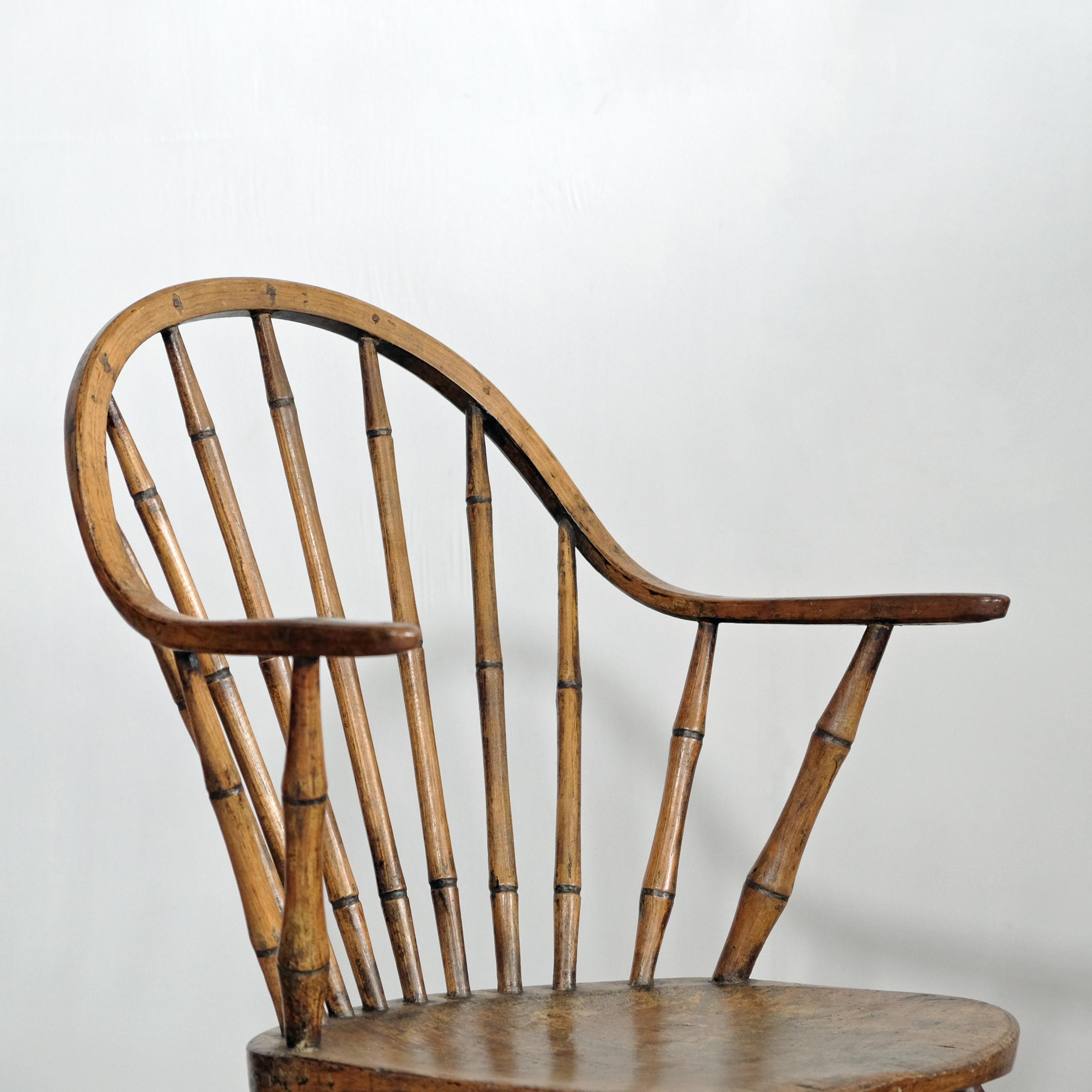 Continuous Arm Yealmpton Windsor Chair, English, Armchair, Original Paint, 1820s 4