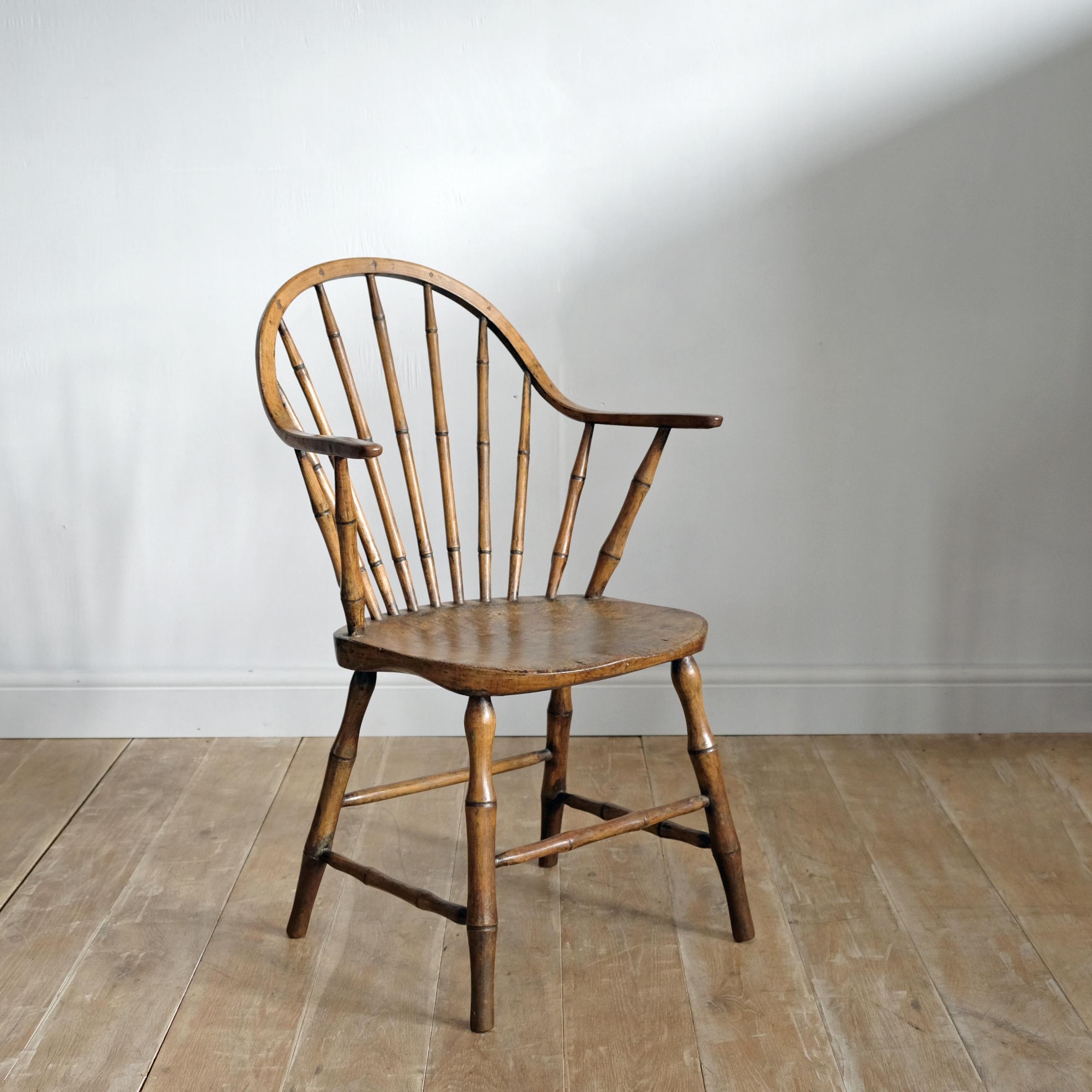 Country Continuous Arm Yealmpton Windsor Chair, English, Armchair, Original Paint, 1820s