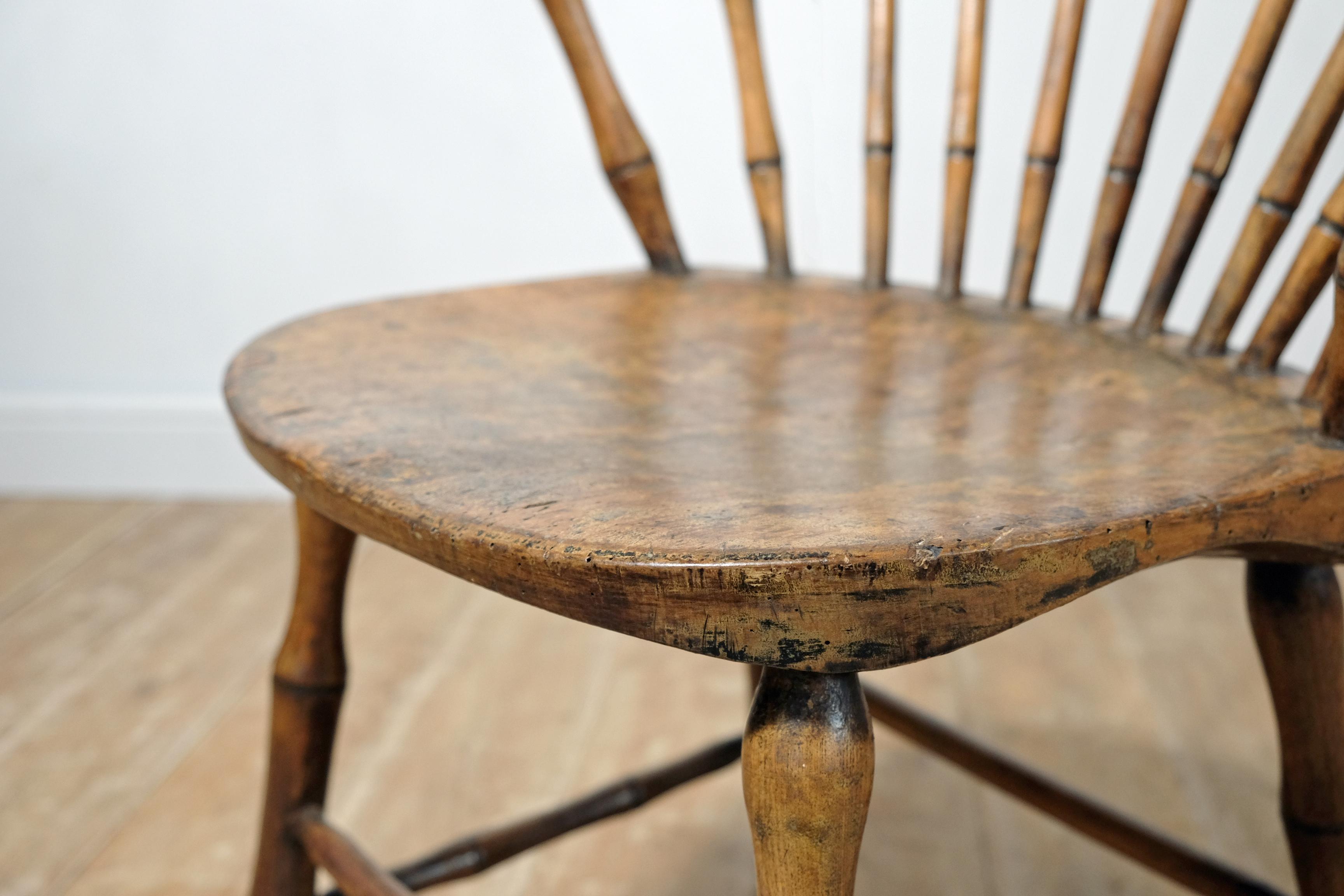 19th Century Continuous Arm Yealmpton Windsor Chair, English, Armchair, Original Paint, 1820s