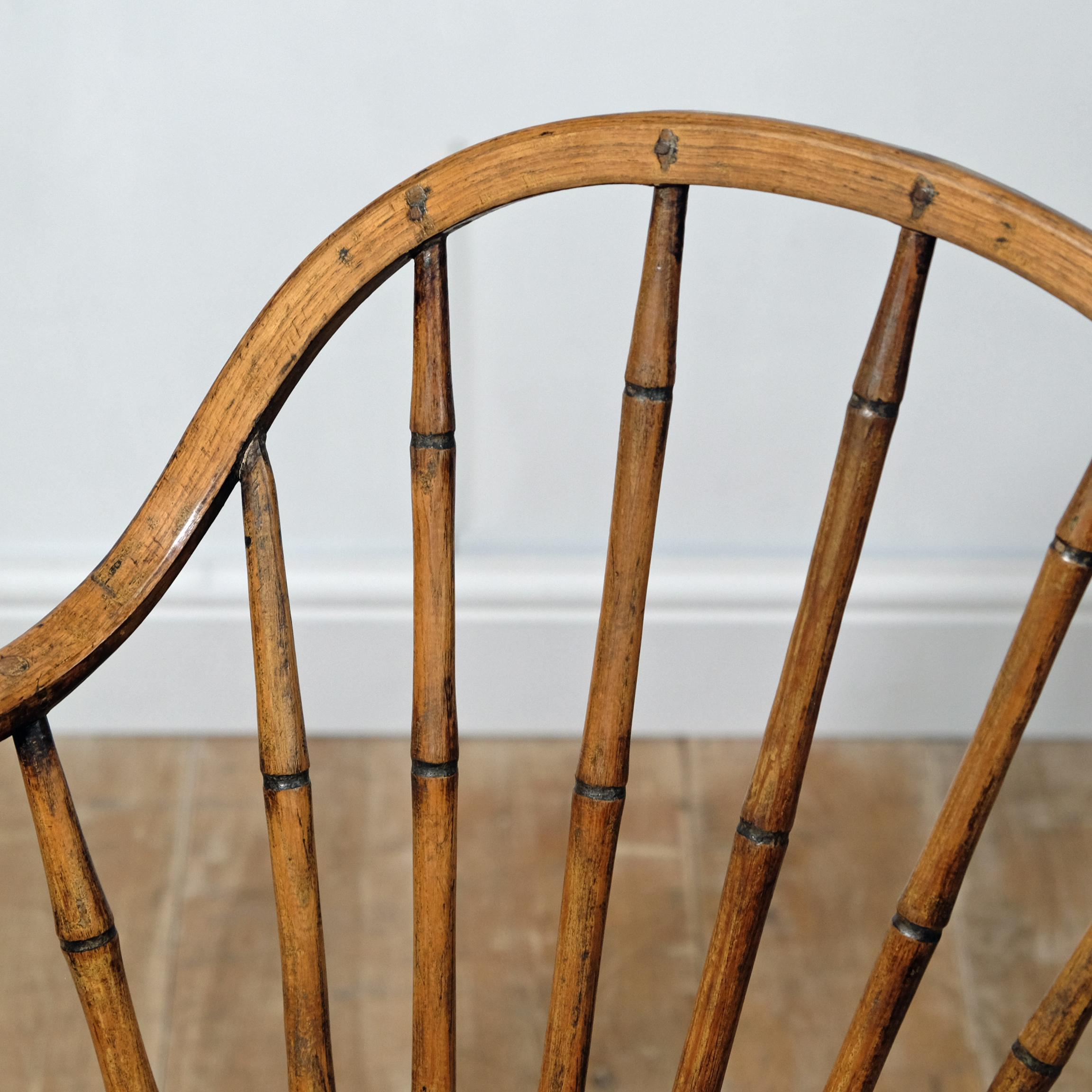 Ash Continuous Arm Yealmpton Windsor Chair, English, Armchair, Original Paint, 1820s