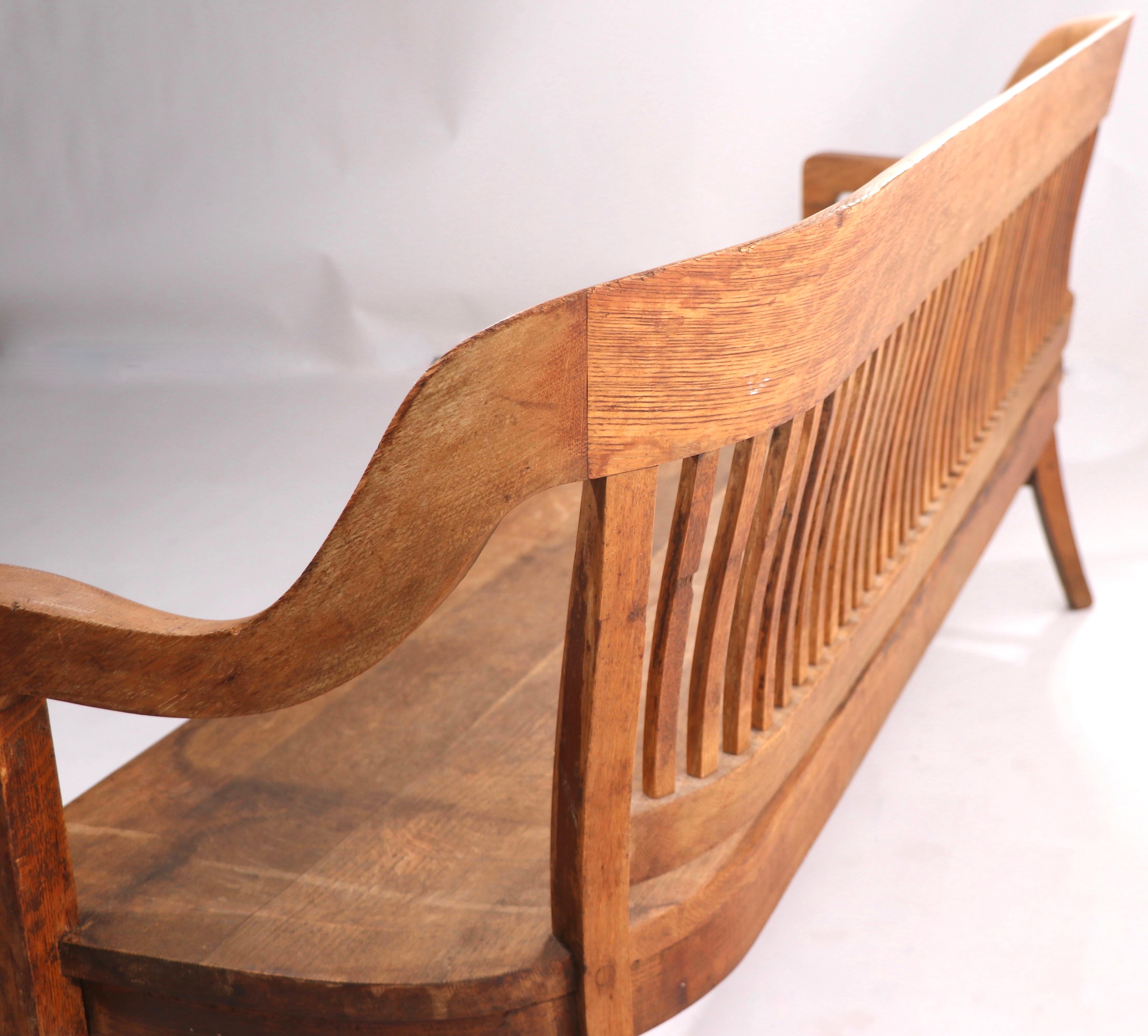 20th Century Continuous Back Courthouse Bench by Gunlocke