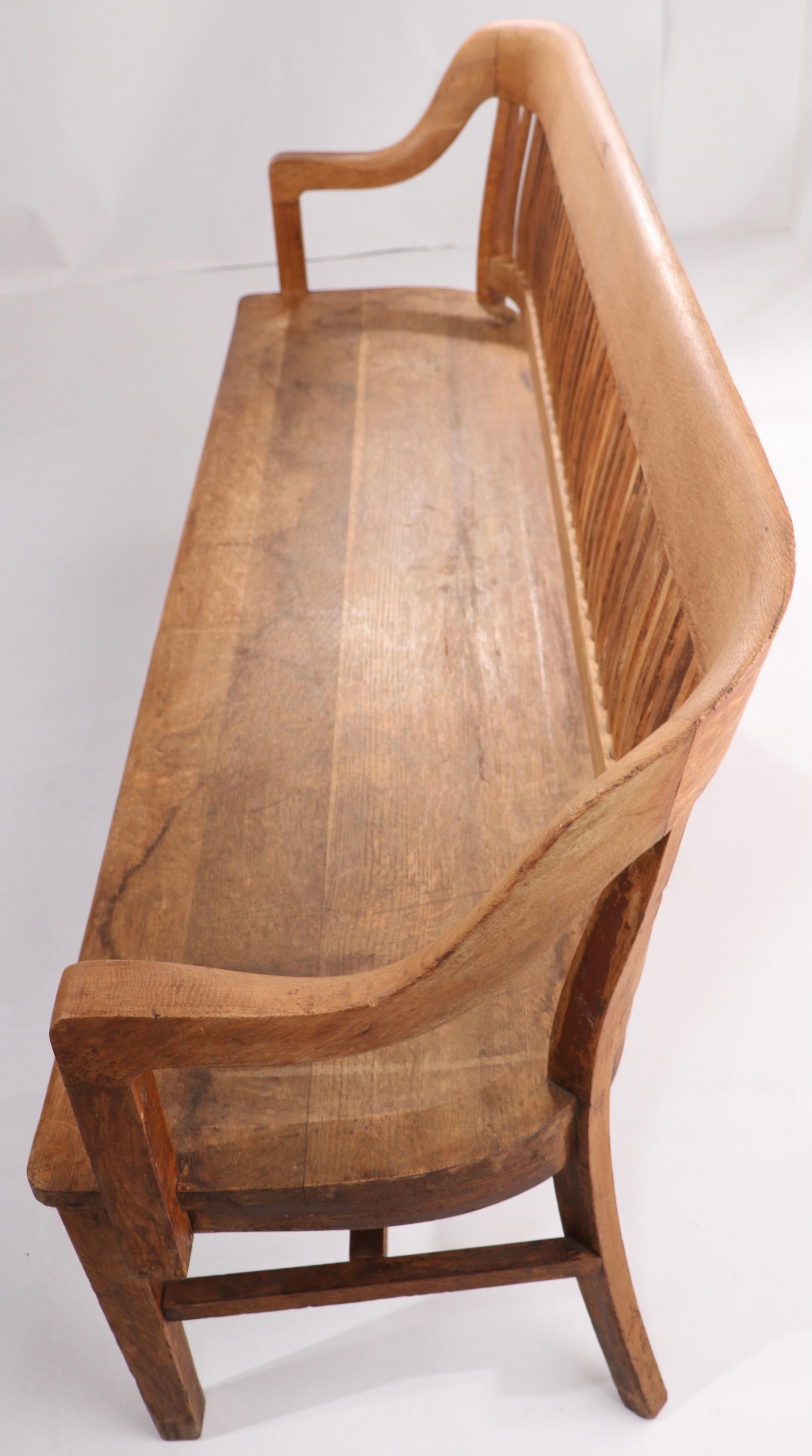 Oak Continuous Back Courthouse Bench by Gunlocke