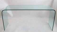 Continuous Bent Glass Console Table Att. to Fiam