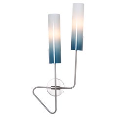 Continuum 01 Sconce: Satin Brass/Aqua Glass Shades by Avram Rusu Studio