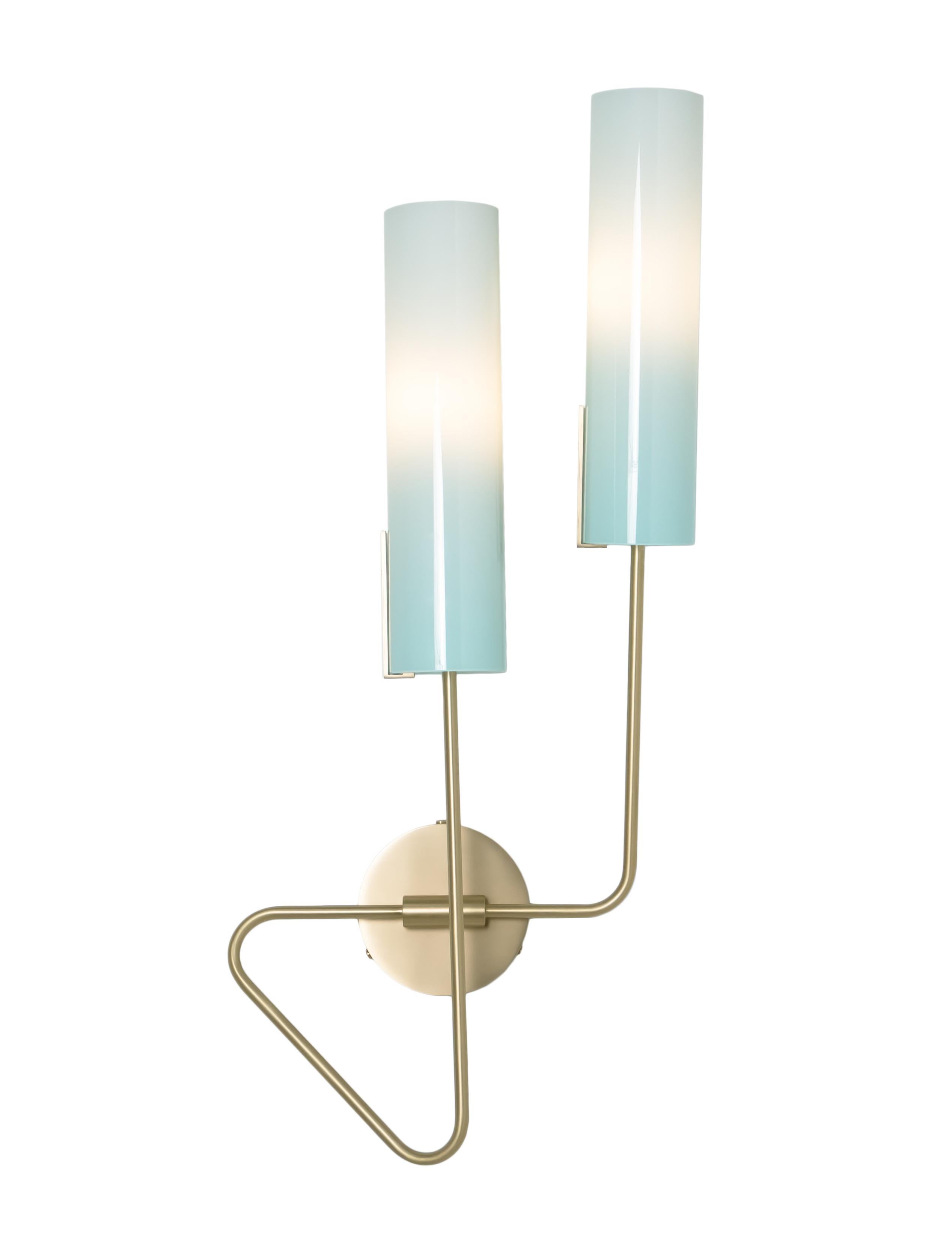 Continuum 01 Wandleuchter: Nickel satiniert/Charcoal Ombre Schirme von Avram Rusu Studio (Moderne) im Angebot