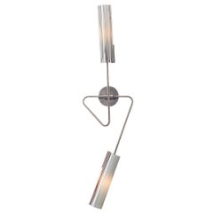 Continuum 02 Sconce: Peltro/Vetro bianco, Strisce Topazio/Grigio di Studio A
