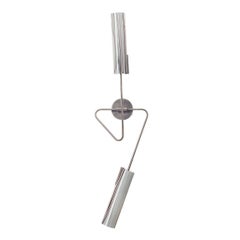 Continuum 02 Sconce: Pewter/White, Topaz/Grey Stripes Glass by Avram Rusu Studio