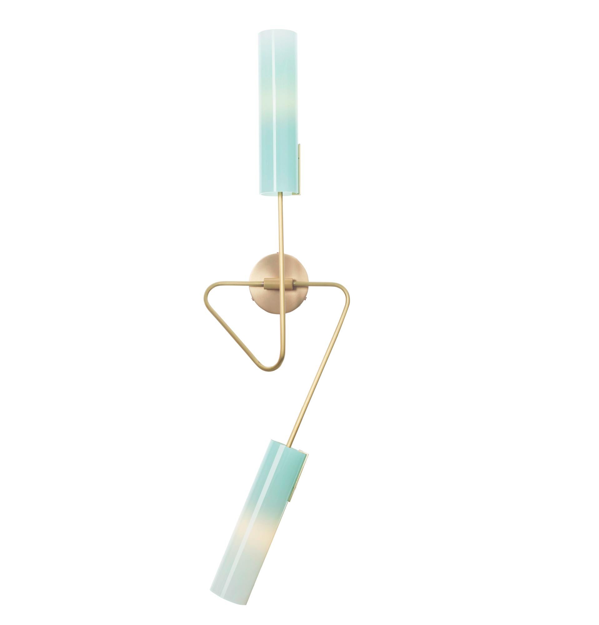 Continuum 02 Wandleuchter: Zinn/Weiß, Topas/Grau gestreiftes Glas von Avram Rusu STUDIO (Moderne) im Angebot