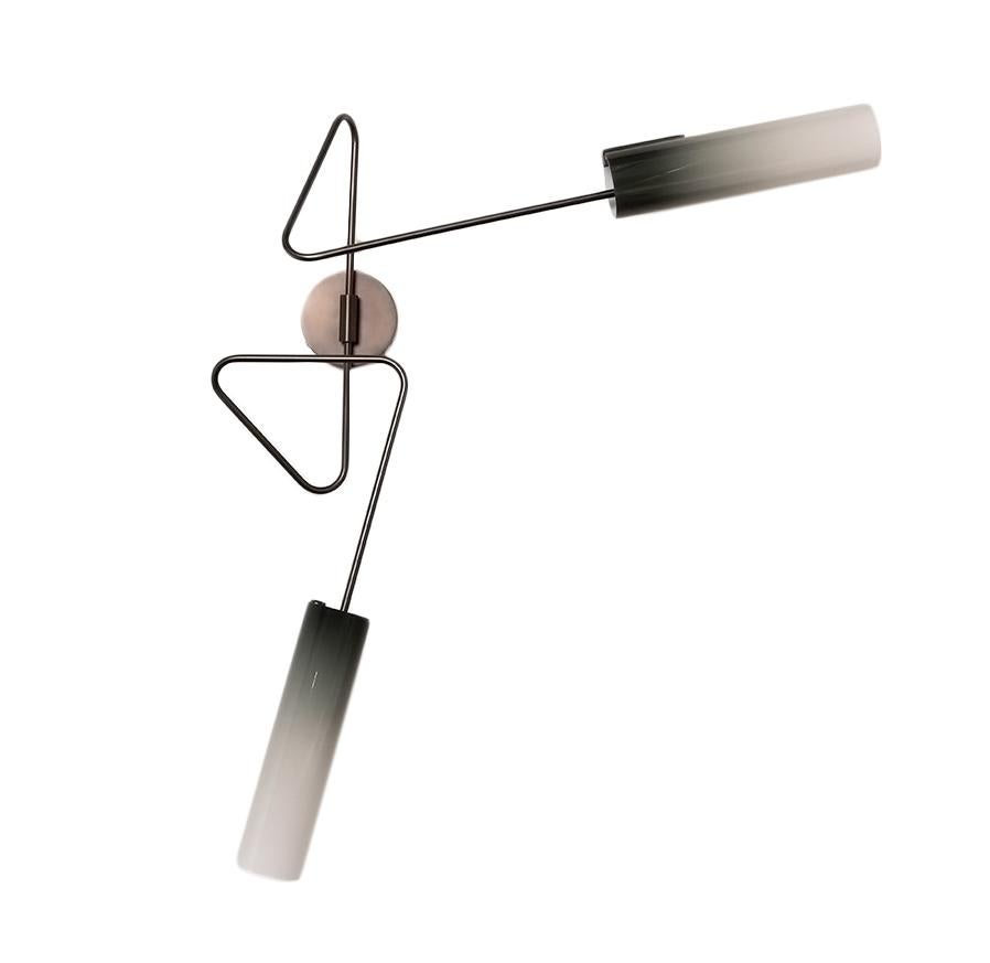 Continuum 03 Sconce: Oil-Rubbed Bronze/Charcoal Glass Shade by AVRAM RUSU STUDIO For Sale 3