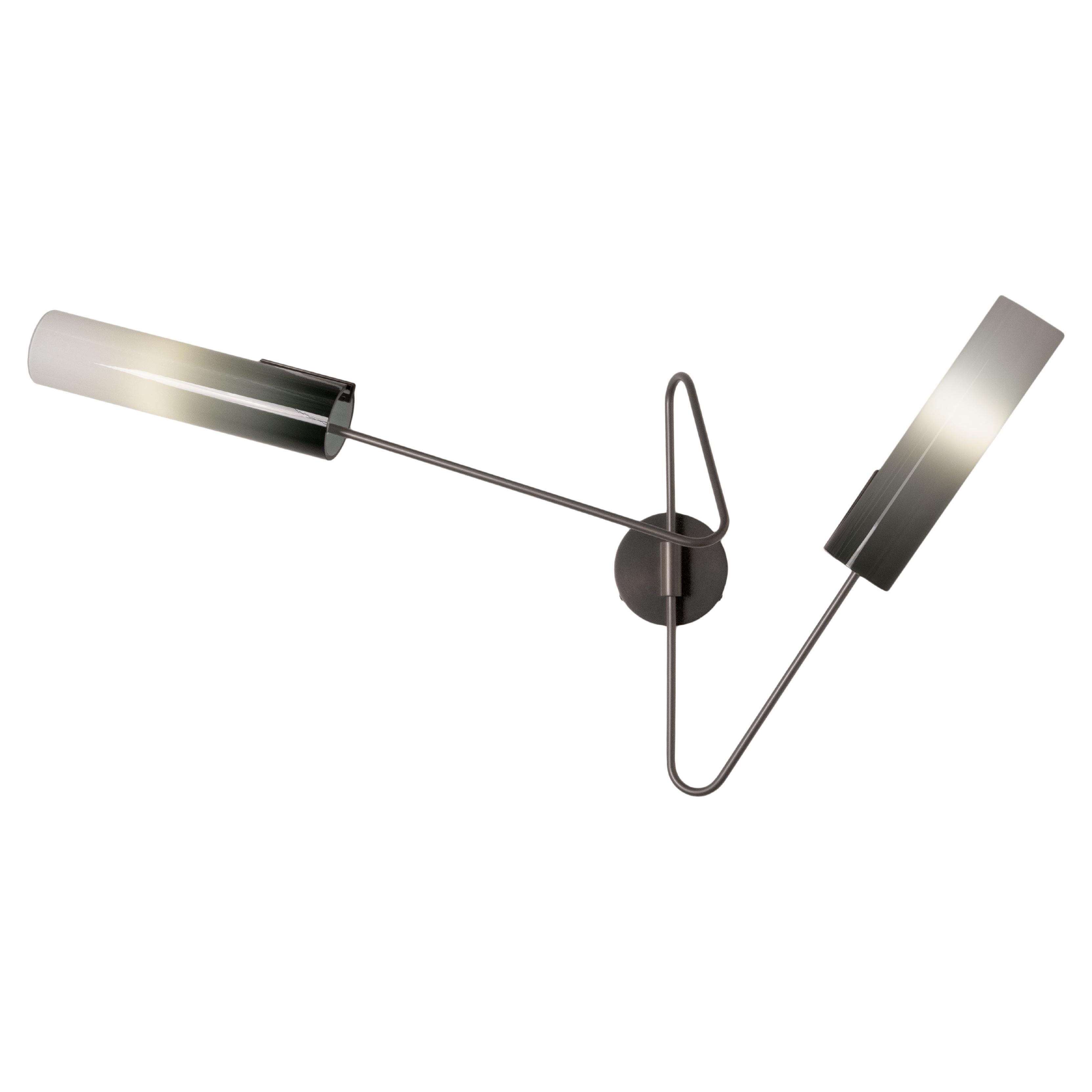Continuum 03 Sconce: Oil-Rubbed Bronze/Charcoal Glass Shade by AVRAM RUSU STUDIO For Sale