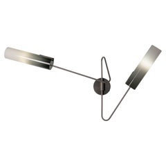 Continuum 03 Sconce: Satin Brass/Pink Glass Shade by Avram Rusu Studio