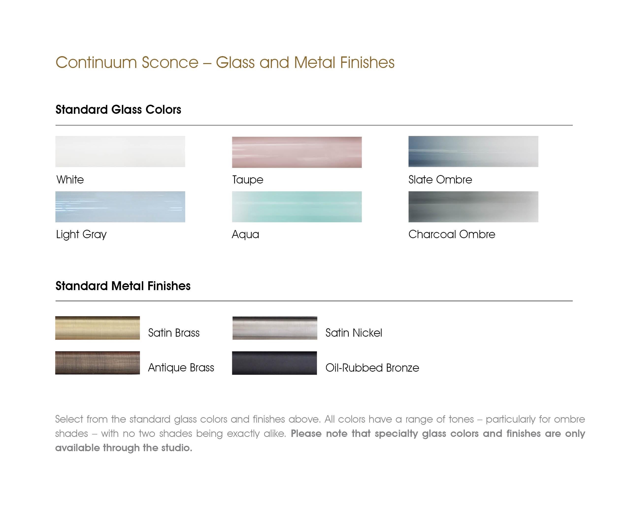 Continuum 03 Sconce: Satin Brass/Slate Ombre Glass Shade by Avram Rusu Studio For Sale 1