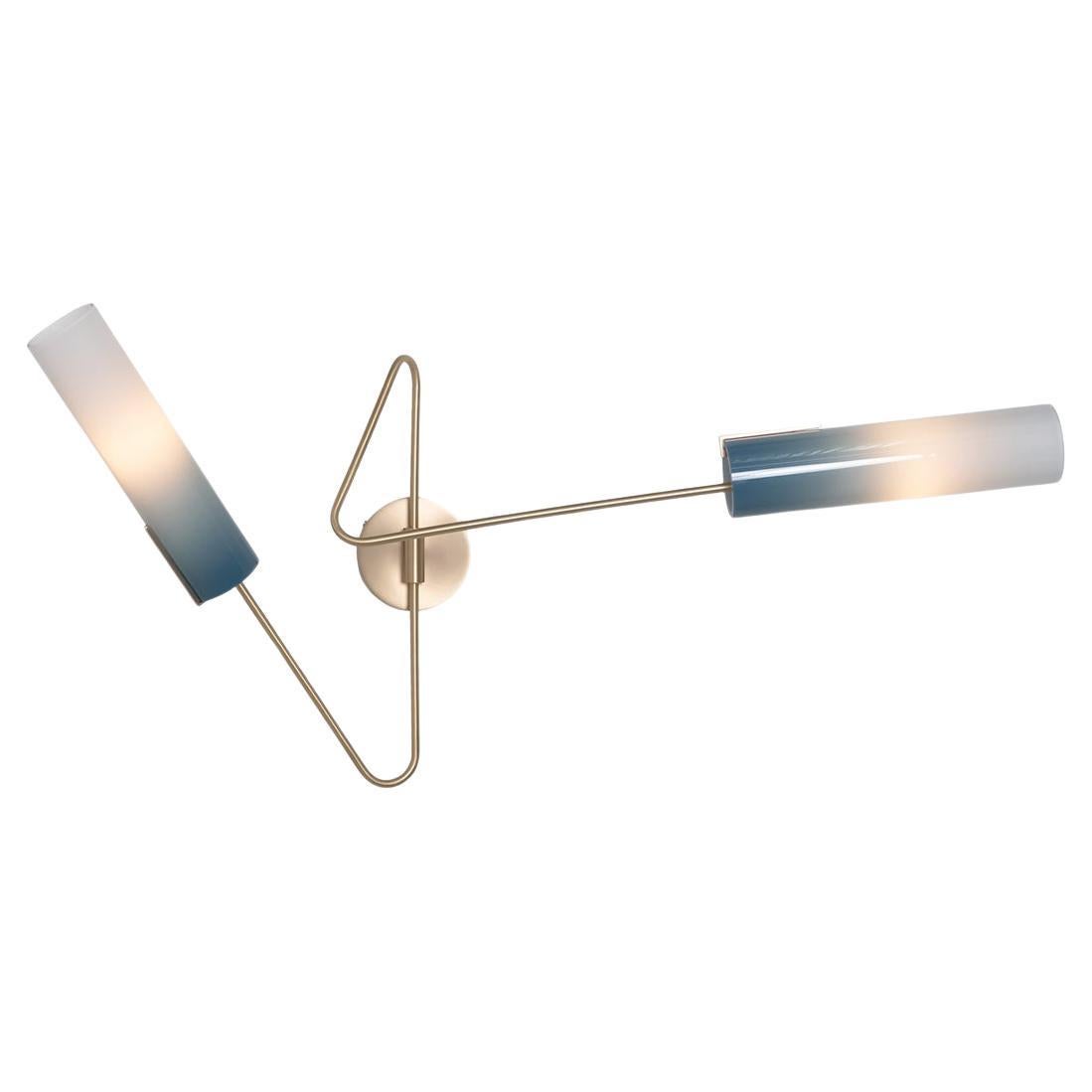 Continuum 03 Sconce: Satin Brass/Slate Ombre Glass Shade by Avram Rusu Studio