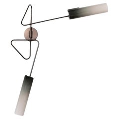 Continuum 04 Sconce: Antique Brass/Charcoal Ombre Glass by Avram Rusu Studio
