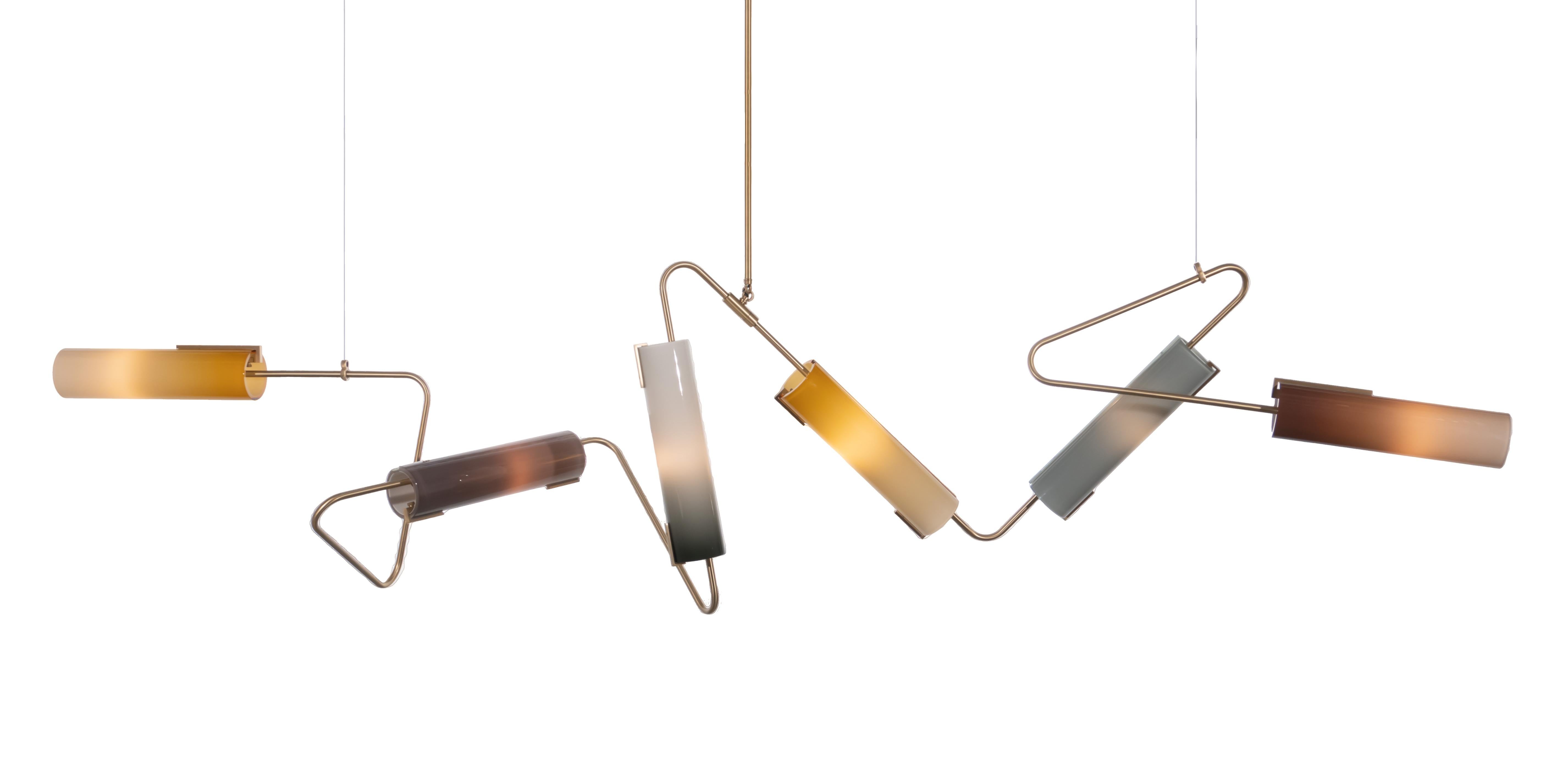 Continuum 102 Kronleuchter: Taube, Schiefer, Grau, Lavendel Glas by Avram Rusu STUDIO (amerikanisch) im Angebot