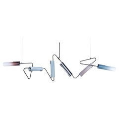 Continuum 102 Kronleuchter: Taube, Schiefer, Grau, Lavendel Glas by Avram Rusu STUDIO