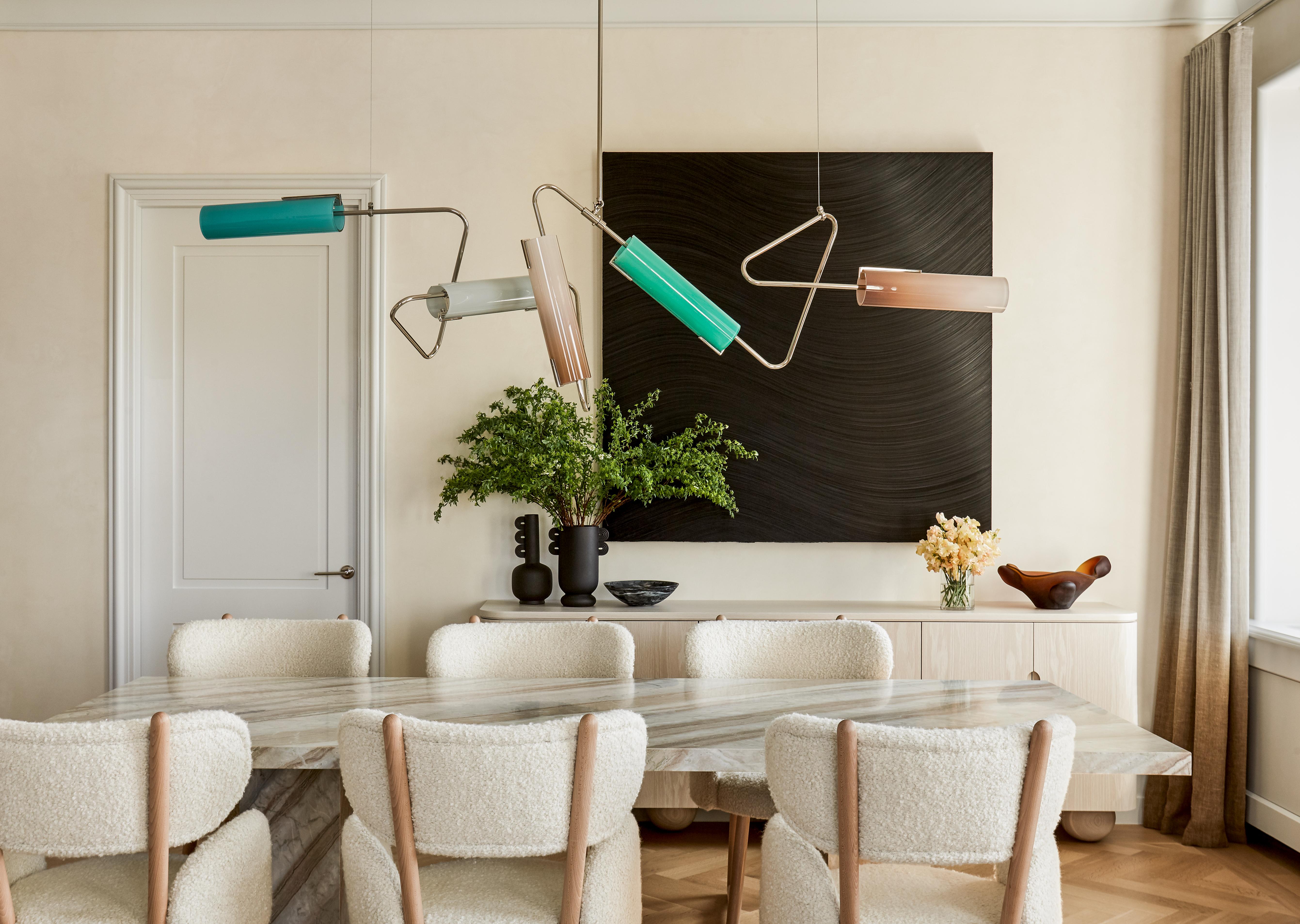 Moderno Lampadario Continuum 102: Raisin, Charcoal and Orange Glass di AVRAM RUSU STUDIO in vendita