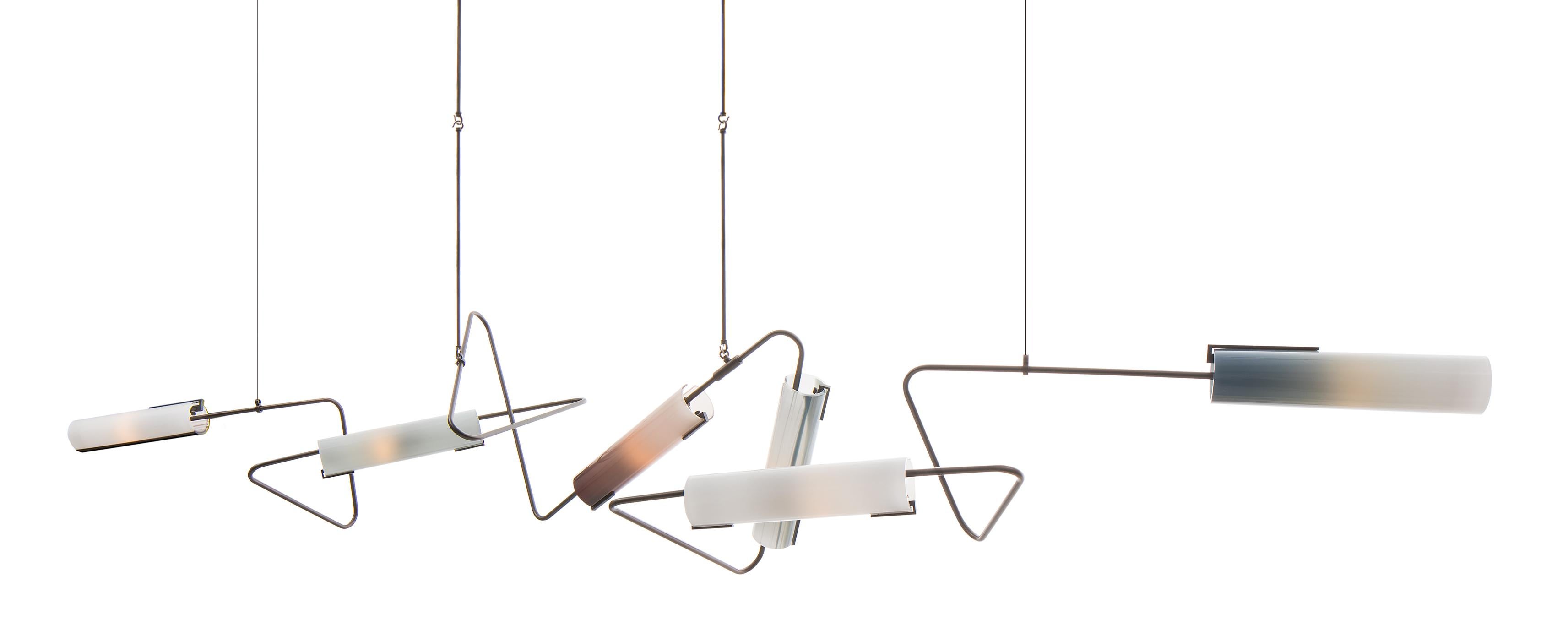 XXI secolo e contemporaneo Lampadario Continuum 102: Raisin, Charcoal and Orange Glass di AVRAM RUSU STUDIO in vendita
