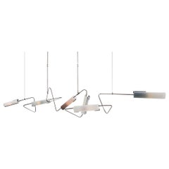 Continuum 127 Kronleuchter: Holzkohle und taupefarbenes Glas by Avram Rusu STUDIO