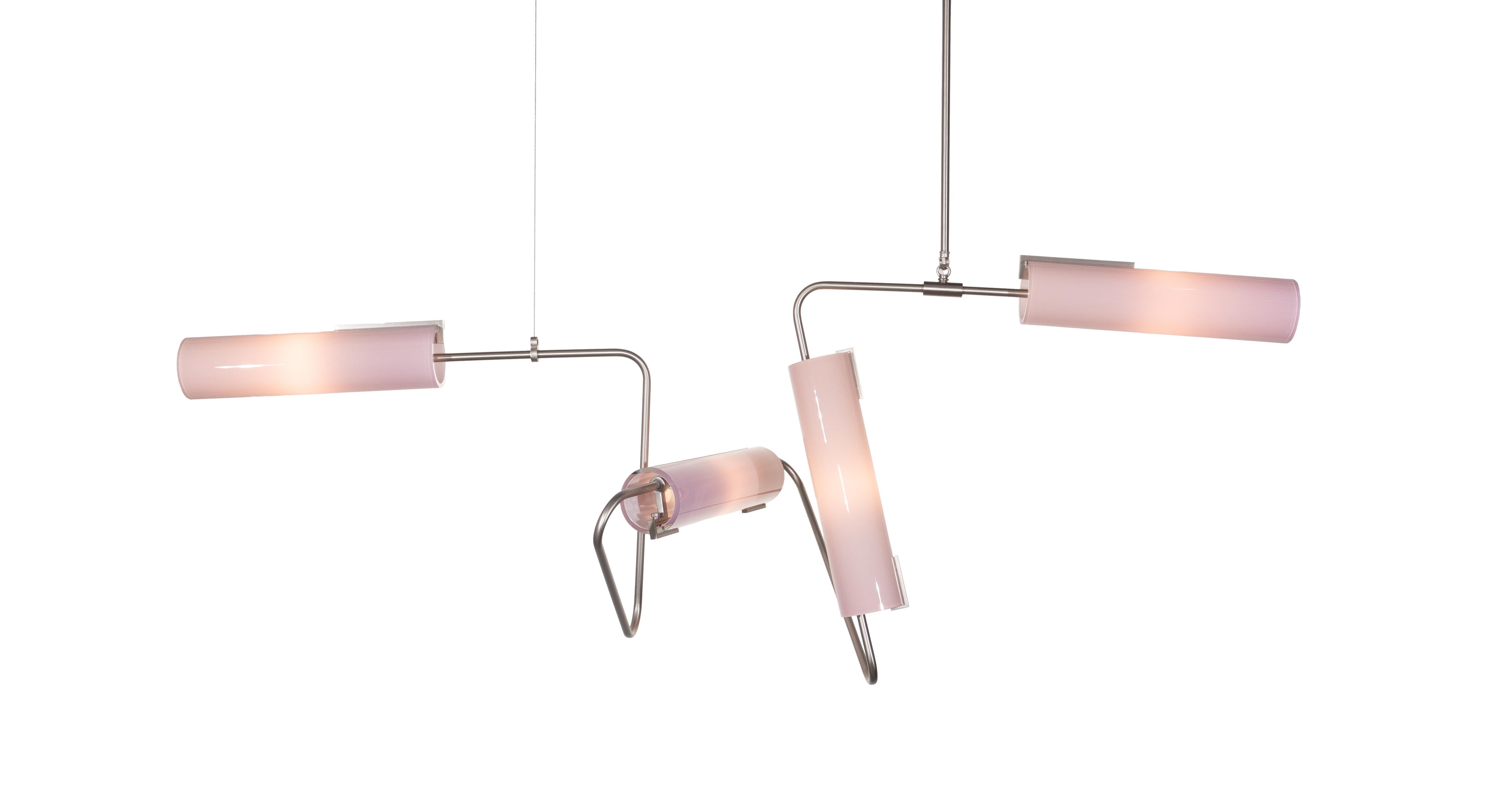 Continuum 64 Kronleuchter: Anthrazit, Grau, Weiß Ombre Glas by Avram Rusu STUDIO (amerikanisch) im Angebot