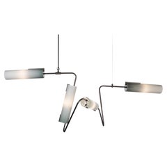 Continuum 64 Kronleuchter: Anthrazit, Grau, Weiß Ombre Glas by Avram Rusu STUDIO