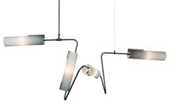 Continuum 64 Chandelier: Slate, Dove, Grey Glass by Avram Rusu Studio