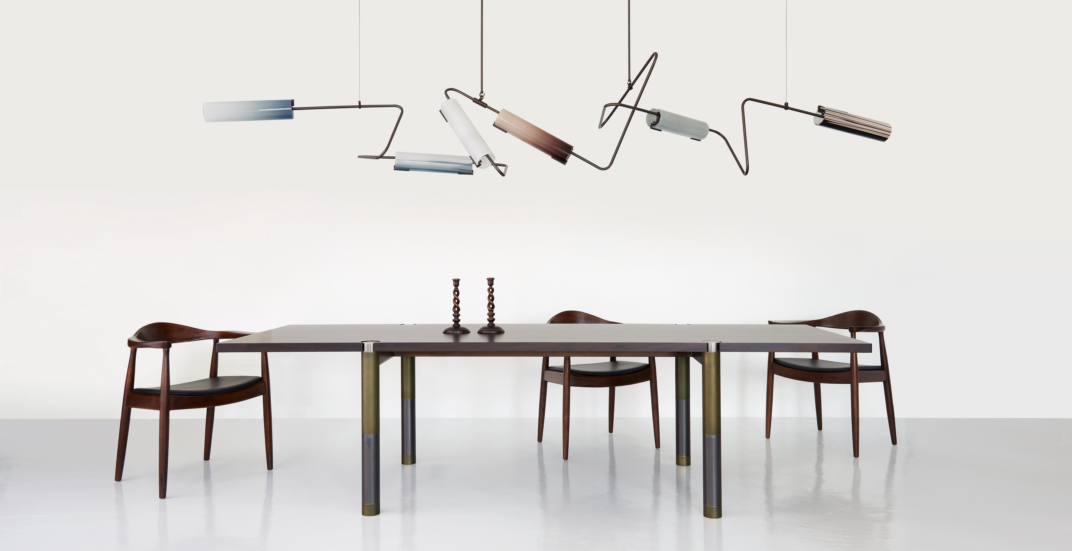 Continuum 72 Kronleuchter: Taube, Schiefer, Topas, Graues Glas by Avram Rusu STUDIO im Angebot 2