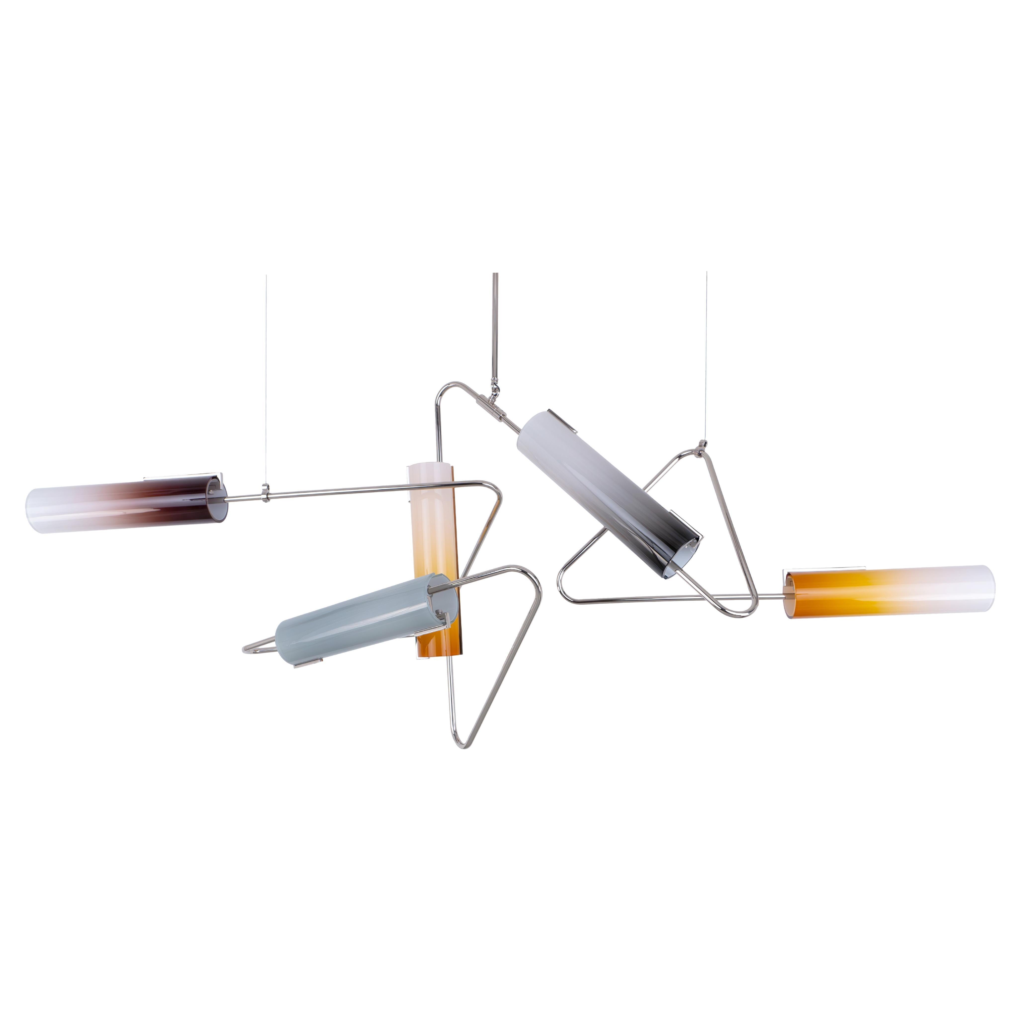 Continuum 72 Kronleuchter: Taube, Schiefer, Topas, Graues Glas by Avram Rusu STUDIO (amerikanisch) im Angebot