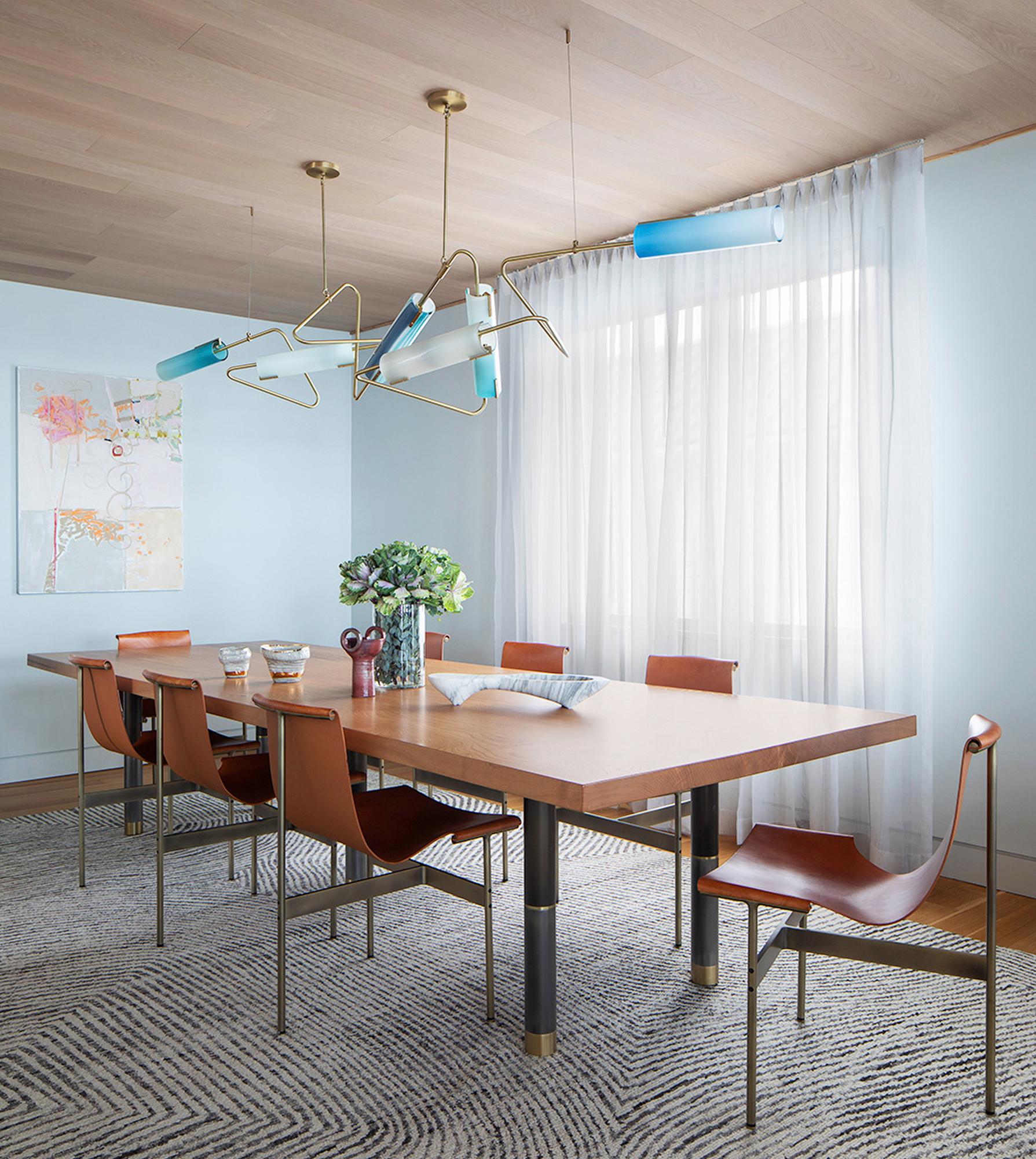Continuum 72 Kronleuchter: Taube, Schiefer, Topas, Graues Glas by Avram Rusu STUDIO (Messing) im Angebot